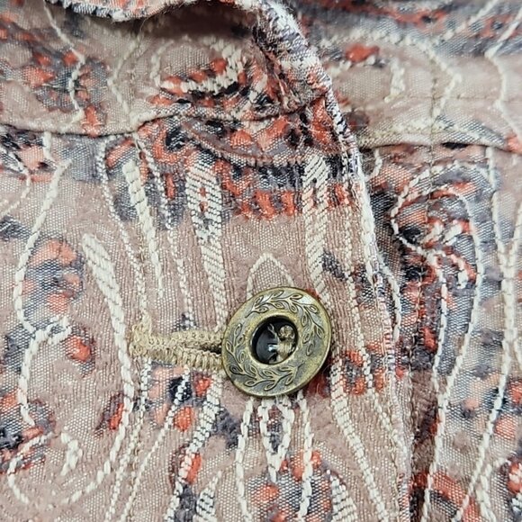 Analogy Multicolored Floral Embroidered Denim Jean Jacket EUC Women's Large - Picture 7 of 14